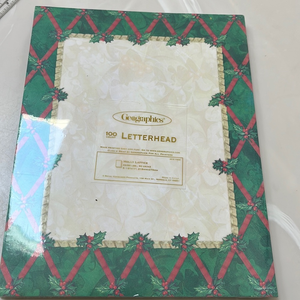 2 packs of Geographics Holiday letterhead